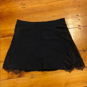 Madewell silk and lace black skirt